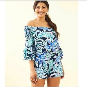 NWOT Lilly Pulitzer Calla Romper - Ready Set Gecko